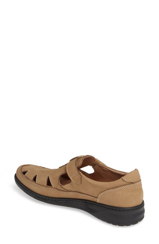 David Tate Catania Walking Sandal In Beige Nubuck Leather