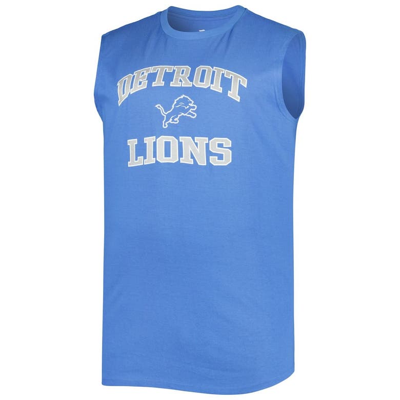 Shop Fanatics Branded Blue Detroit Lions Big & Tall Muscle Tank Top