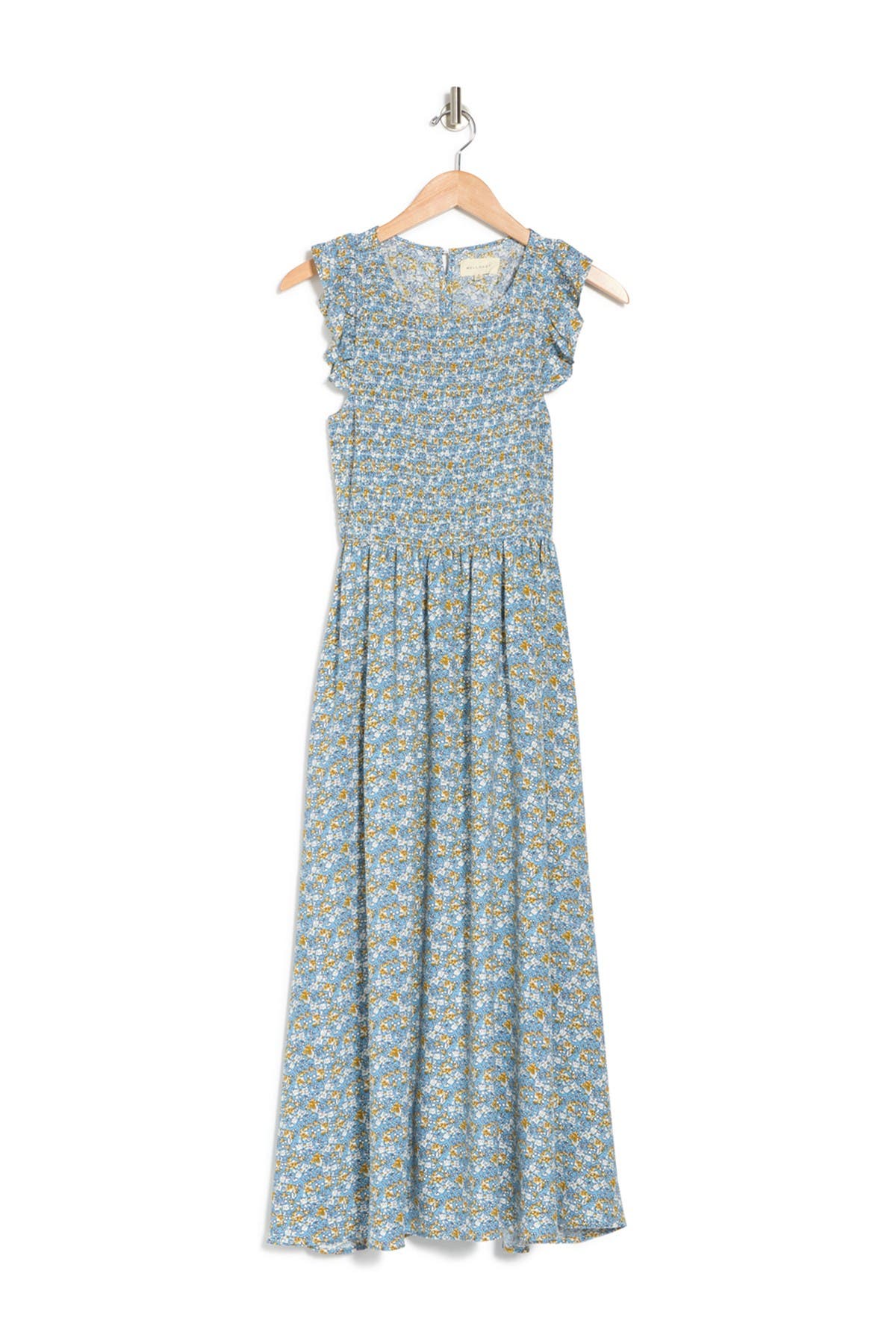 Melloday Smocked Cap Sleeve Maxi Dress 