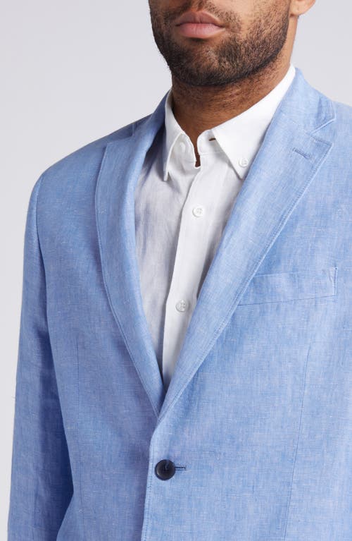 Shop Nordstrom Patch Pocket Linen Sport Coat In Blue Hydrangea