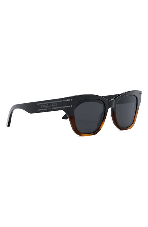 Shop Dior 'signature B4i 52mm Butterfly Sunglasses In Shiny Black/smoke