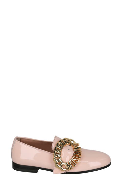 Moschino Logo Buckle Loafers In Pink