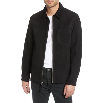 Bldwn Sedgwick Regular Fit Suede Jacket, Black