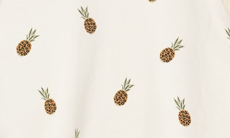 Shop Miles The Label Pineapple Print Organic Cotton Sweatshirt & Sweat Shorts Set In Beige