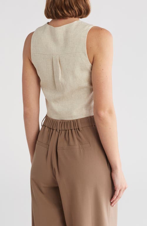 By Design Brandi Cutaway Button-up Vest In Natural