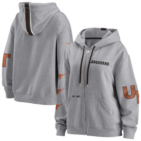 Women's Antigua Heather Gray Washington Commanders Victory Full-Zip Hoodie Size: Large