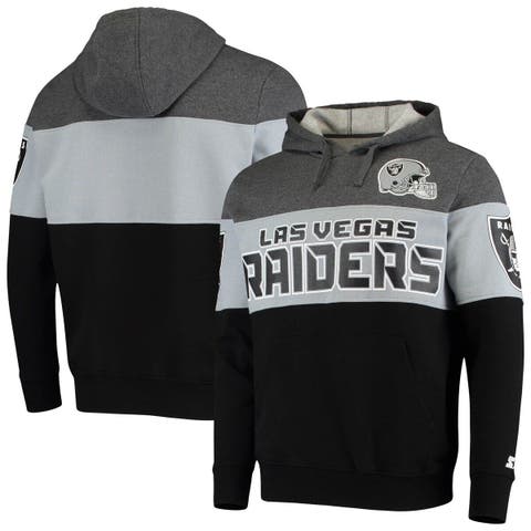 Las Vegas Raiders Antigua Metallic Logo Victory Full-Zip Hoodie - Charcoal