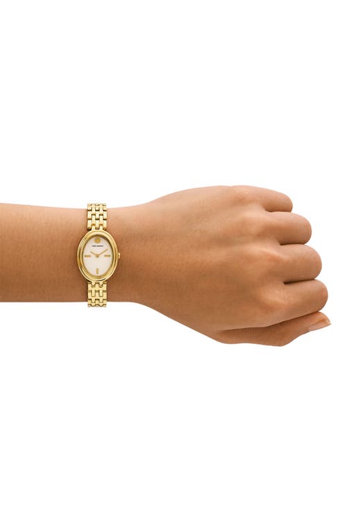 Tory Burch Women's The Oval Gold-tone Stainless Steel Bracelet Watch 22mm In Gold