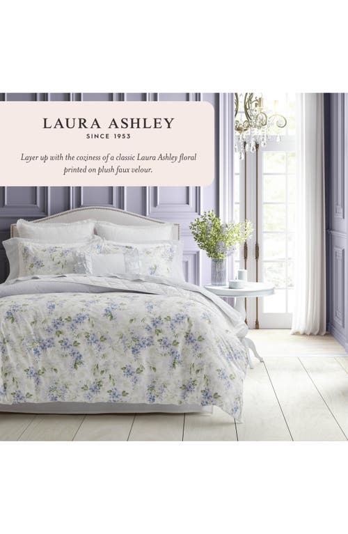 Laura Ashley Wisteria Fleece Comforter Set In Blush