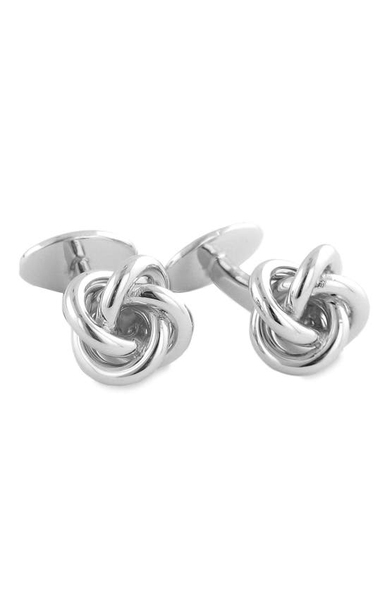 Shop David Donahue Knot Cufflinks In Sterling Silver