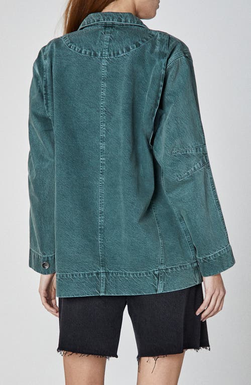 Unpublished Mari Patch Pocket Denim Chore Jacket In Green
