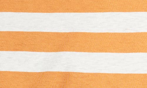 Shop Armor-lux Armor Lux Stripe Heritage Linen Blend T-shirt In Rusty/nature