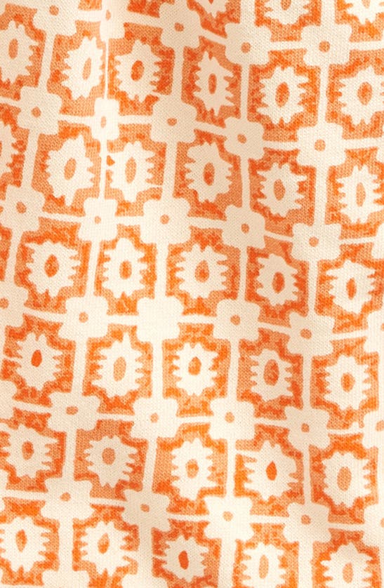 Shop Tiny Tribe Kids' Floral Cotton Drawstring Shorts In Orange