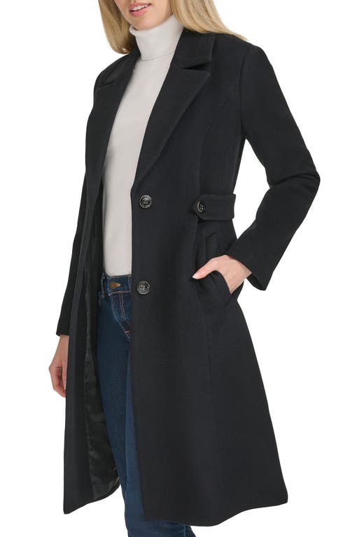 Shop Cole Haan Slick Wool Blend Coat In Black