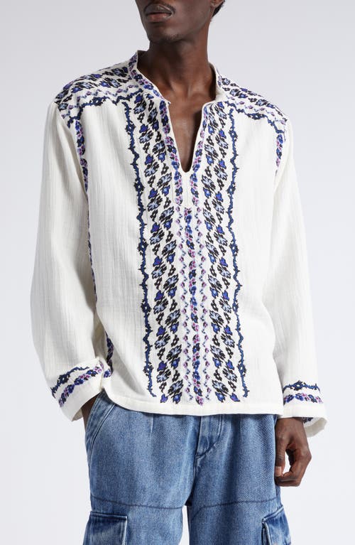 Isabel Marant Cikariah Embroidered Cotton Top in Ecru at Nordstrom, Size Large