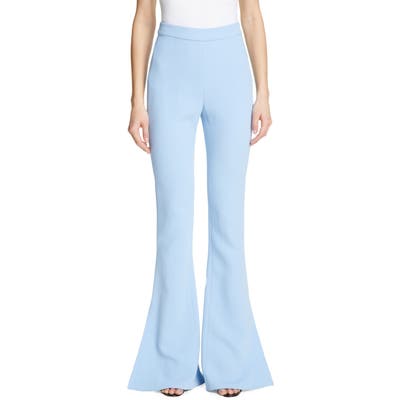 Cushnie High Waist Split Flare Pants, Blue