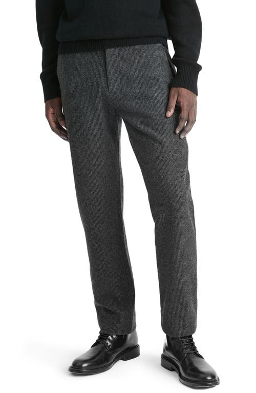 Shop Vince Pinstripe Wool Blend Pants In Charcoal/grey