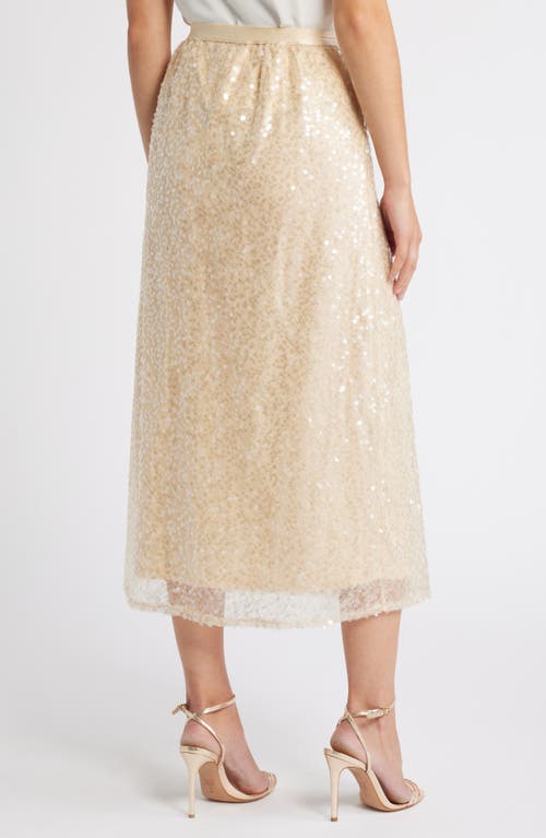 Shop Sam Edelman Gracie Sequin Midi Skirt In Crystal