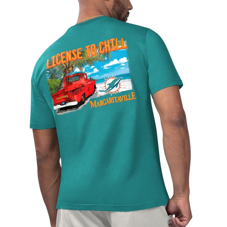 Shop Margaritaville Aqua Miami Dolphins Licensed To Chill T-shirt
