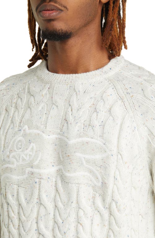 Icecream Sprinkles Cable Crewneck Sweater In Whisper White