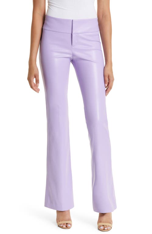Alice + Olivia Olivia Faux Leather Bootcut Pants in Lavender