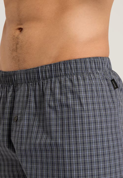 Hanro Men's Fancy Woven Cotton Boxers In Casual Check