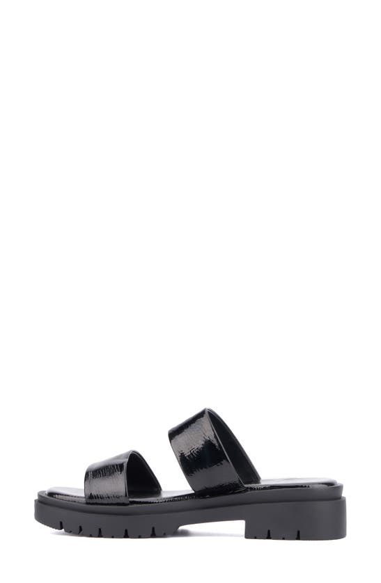Olivia Miller Tempting Platform Slide Sandal In Black