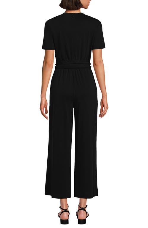 Shop Lands' End Cupro Tie Waist Jumpsuit In Black