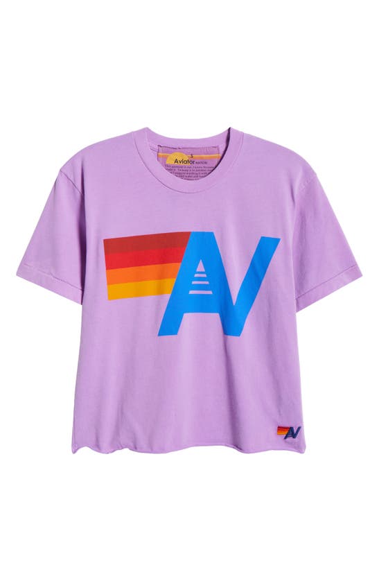 Aviator Nation Logo Boyfriend Tee In Purple