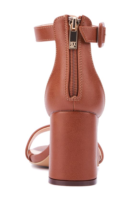 New York And Company Lulu Heeled Sandal In Cognac