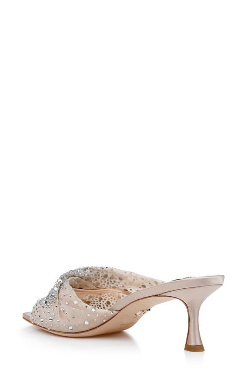 Shop Badgley Mischka Collection Brandy Slide Sandal In Soft Nude Satin