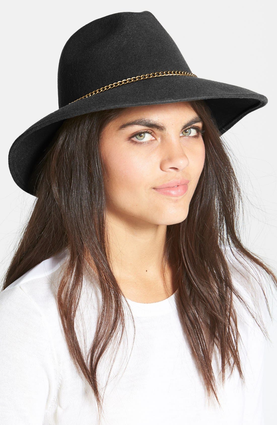 Nordstrom Chain Trim Wool Fedora Nordstrom