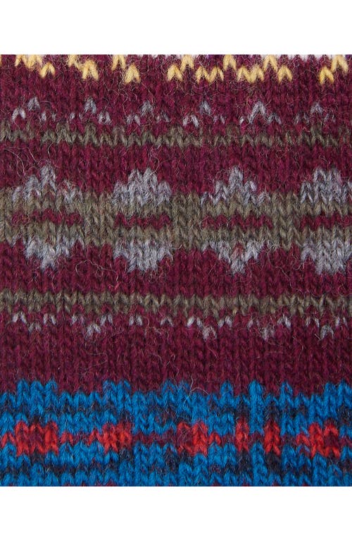 Barbour Boyd Fair Isle Wool Blend Socks In Burgundy