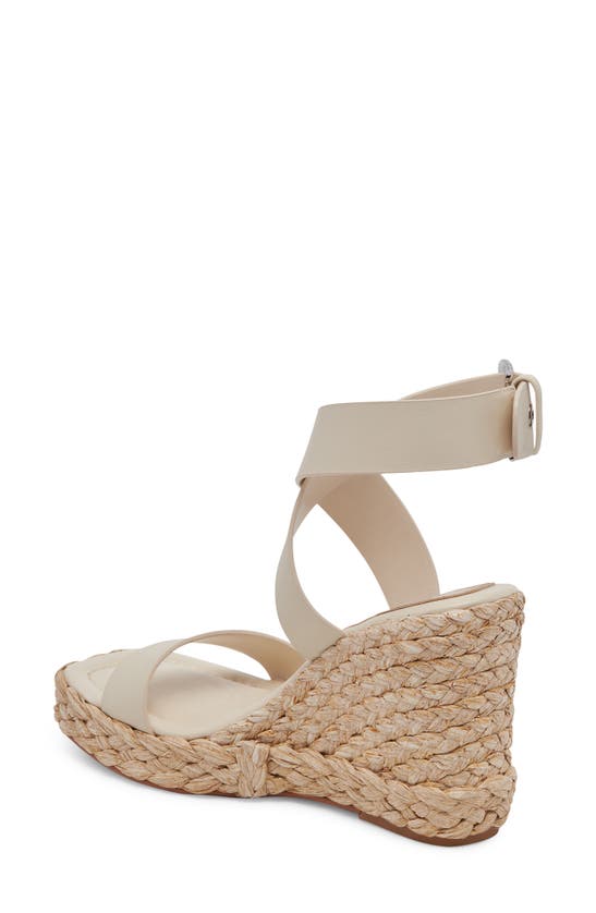 Dolce Vita Aldona Ankle Wrap Wedge Sandal In Ivory Leather | ModeSens