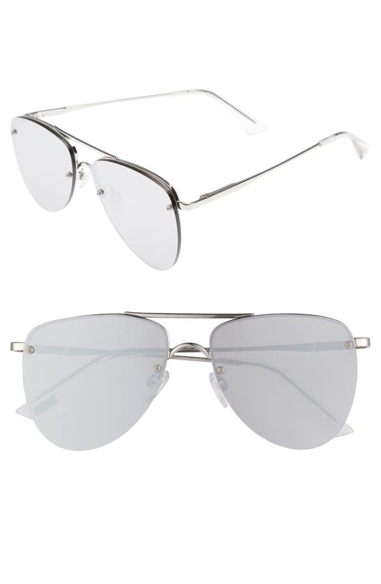 Le Specs The Prince 57mm Aviator Sunglasses - Silver