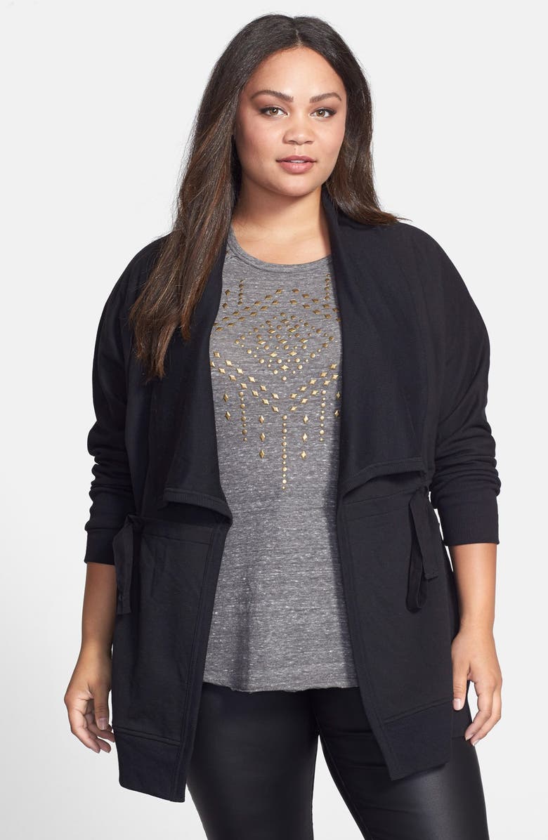 Caslon® Shawl Collar Knit Jacket (Plus Size) | Nordstrom