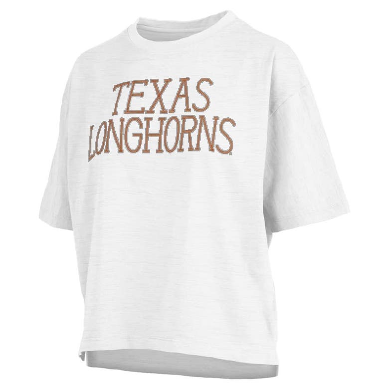 Shop Pressbox White Texas Longhorns Motley Crew Chain Stitch Slub Waist Length Boxy T-shirt