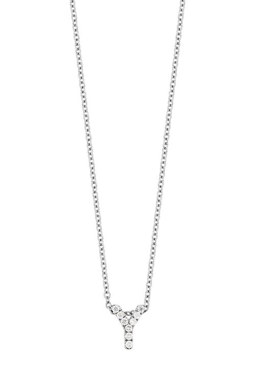 Bony Levy 18k Gold Pavé Diamond Initial Pendant Necklace in Gold - Y at Nordstrom