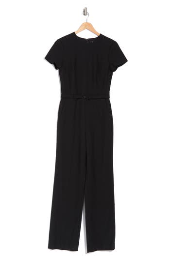 Theory Wool Blend Jumpsuit In Black