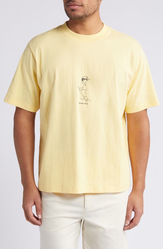 Shop Quiet Golf Golf Dad Cotton Graphic T-shirt In Canary