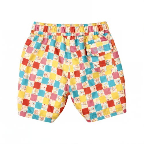 Uv Skinz Board Shorts In Checkered Daisies