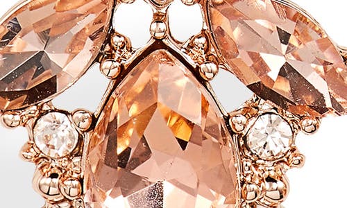 Shop Marchesa Crystal Cluster Double Drop Earrings In Rose Gold/rose/silk