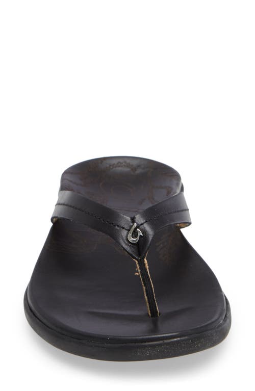 Olukai Honu Flip Flop In Black/black