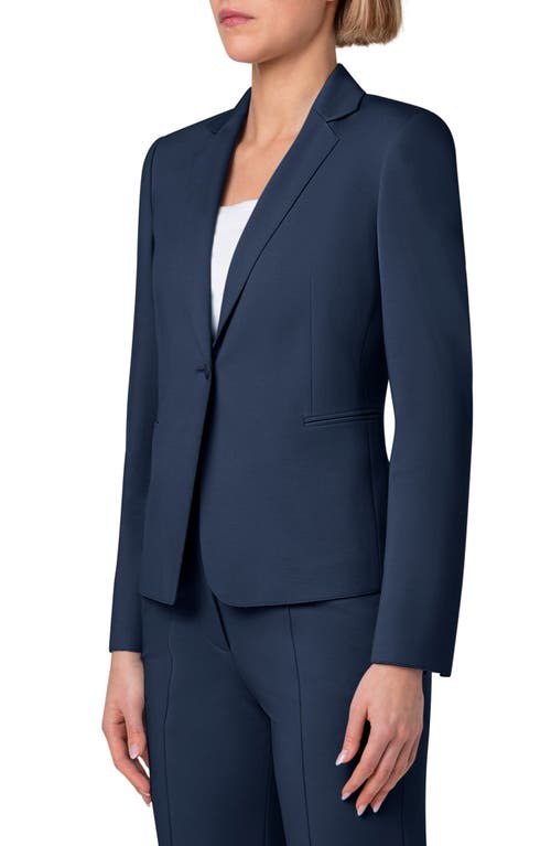 Shop Akris Punto One-button Double Face Wool Blazer In Ink