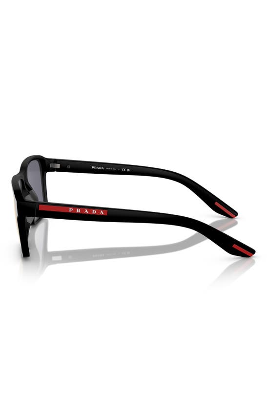 Prada 58mm Rectangular Sunglasses In Matte Black