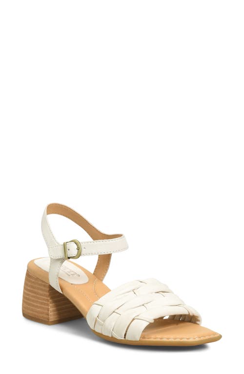 Shonie Ankle Strap Sandal in White Leather