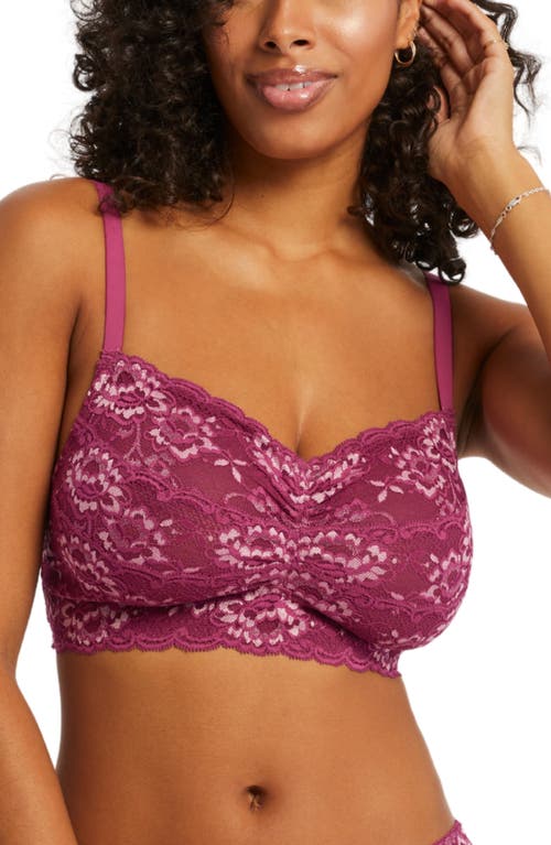 Montelle Intimates Lace Bralette In Cranberry/rose