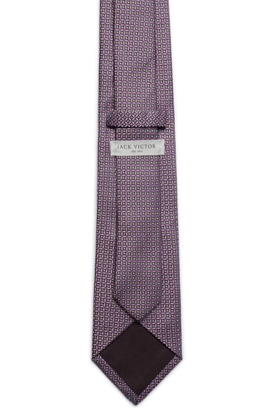 Shop Jack Victor Lorraine Micropattern Silk Tie In Pink