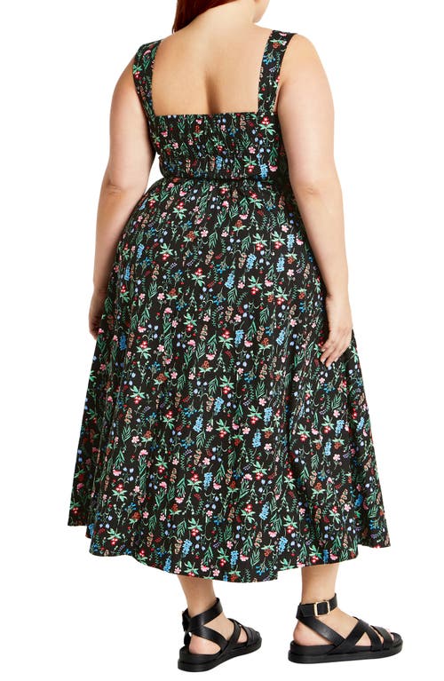 Shop City Chic Marylou Print Sleeveless Midi Dress In Bloom Study