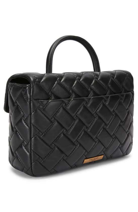 Shop Kurt Geiger Kensington Quilted Leather Top Handle Bag In Black